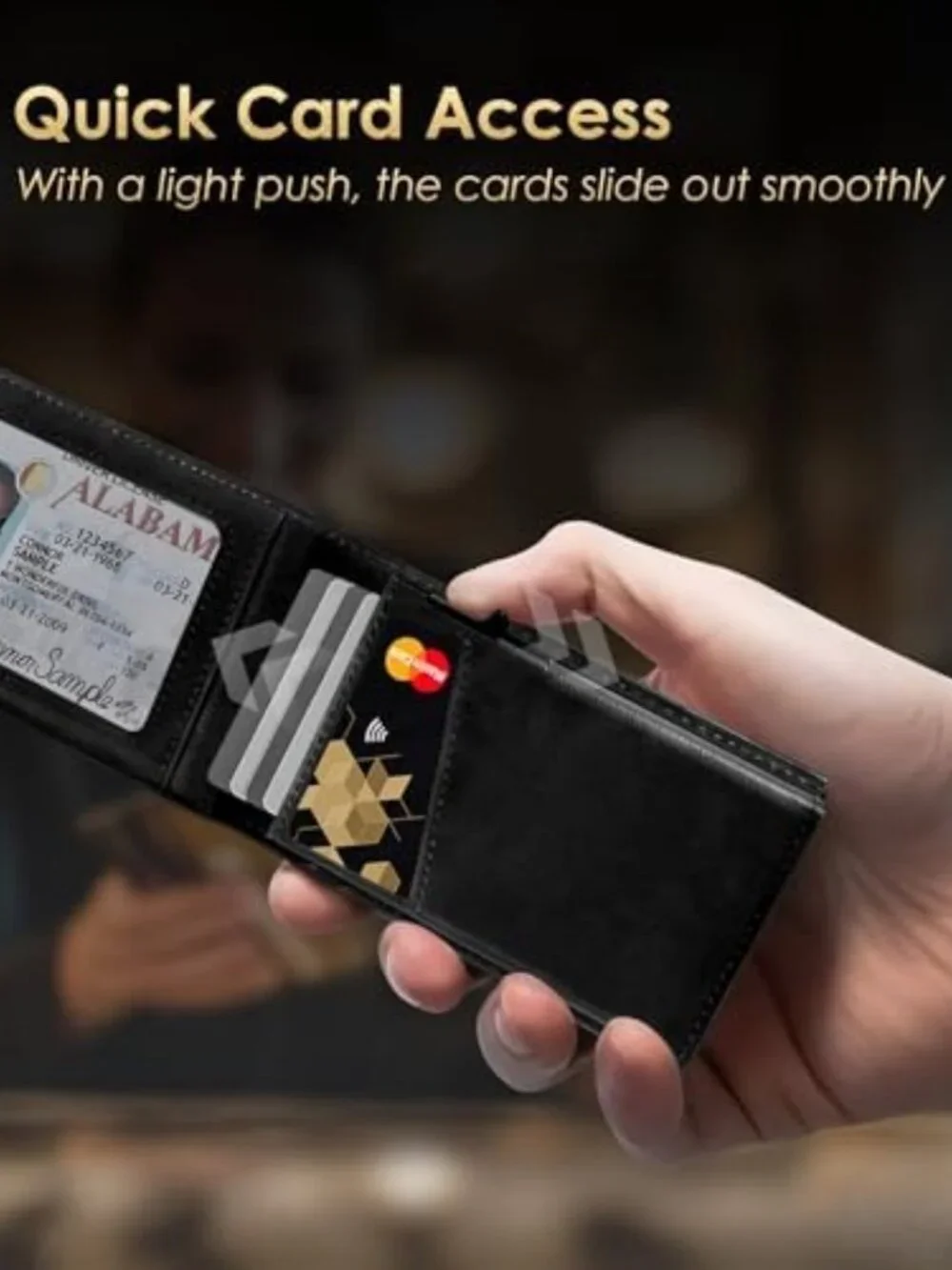 Slim Minimalist RFID Blocking Wallet for Men - Stylish Black Design, 2026